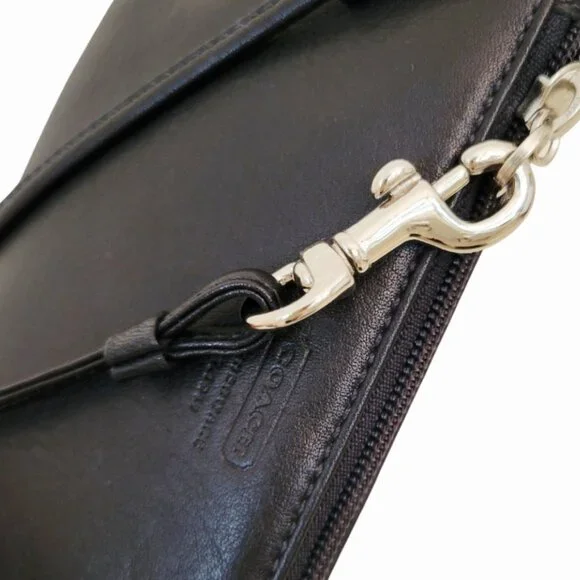 Coach Black Leather Wristlet Coin Purse – Unused, Classic & Compact! - Picture 4 of 11